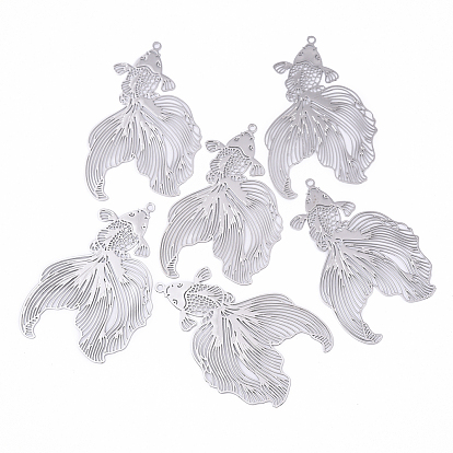 6 шт. 201 подвески из нержавеющей стали, гравированные металлические украшения, рыба