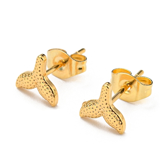 Вакуумное покрытие pvd 304 серьги-гвоздики из нержавеющей стали для женщин, Whale Tail