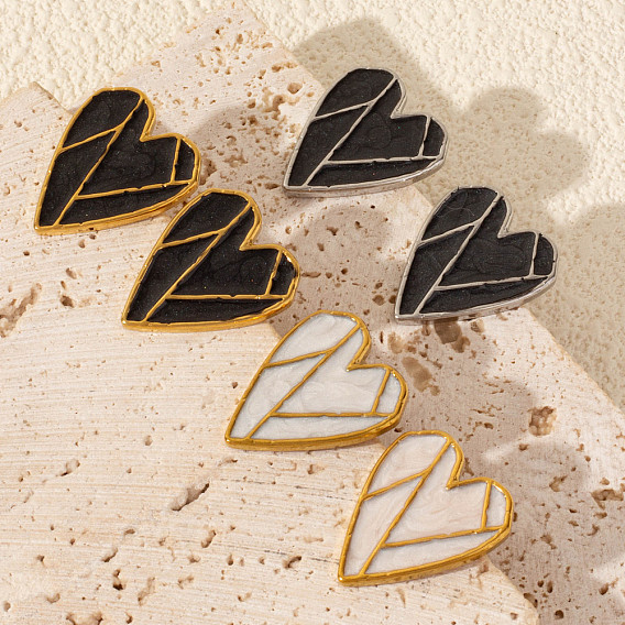 304 серьги-гвоздики в форме сердца из нержавеющей стали, винтажные европейские американские серьги