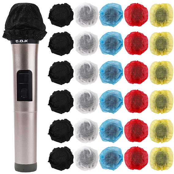 50 Пары одноразовых нетканых чехлов для микрофона, пылезащитный чехол для микрофона с защитой от брызг, для КТВ, конференц-зал, на сцене