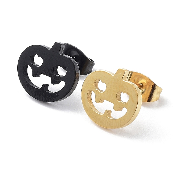 304 Stainless Steel Stud Earrings for Halloween, Punpkin