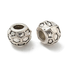 Tibetan Style Alloy European Beads, Large Hole Beads, Grooved Beads, Cadmium Free & Lead Free, Rondelle