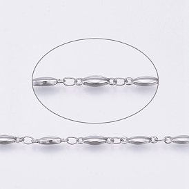 304 Stainless Steel Chains, Oval, Soldered