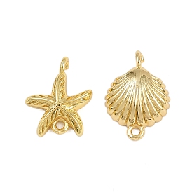 Латунные подвески-соединители в виде морских животных, реальный 18 k позолоченный, стойки покрытие, долговечный, без кадмия и без свинца