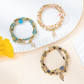 Multi-Element Maple Leaf Crystal Bracelet for Women, Unique and Elegant Jewelry