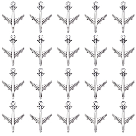 100Pcs Tibetan Style Alloy Pendants, Airplane Charms