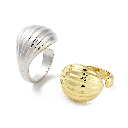 Anillos de puño de latón chapado en rack, chapado de larga duración para mujer, sin plomo y el cadmio