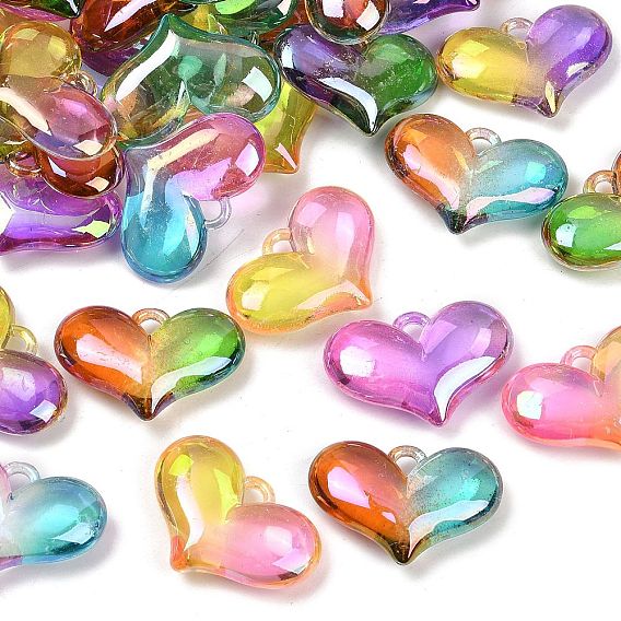 Подвески из двухцветного прозрачного акрила, сердце прелести