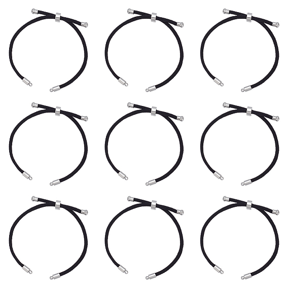 15 изготовление браслета-слайдера из нейлонового шнура, с металлическая фурнитурой, платина