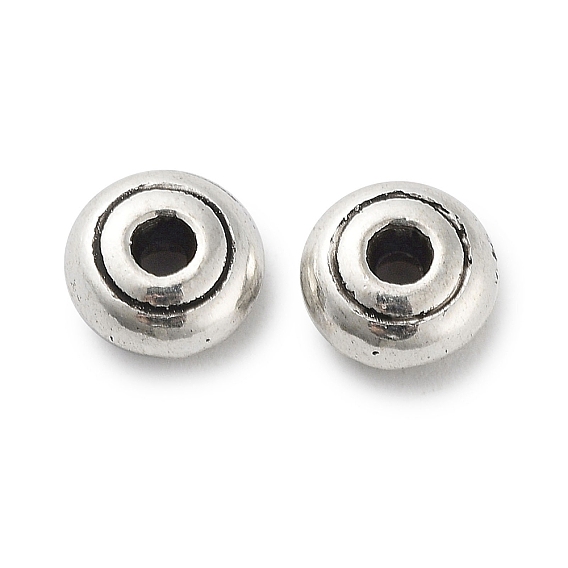 Tibetan Style Alloy Beads, Cadmium Free & Lead Free, Flat Round