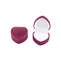 Velvet Organizer Ring Box, Portable Jewelry Storage Case, Heart