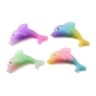 Кабошоны из смолы градиентного цвета, дельфин, с блеском порошок