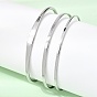304 из нержавеющей стали манжеты браслеты, простые браслеты для женщин, без кадмия и без свинца и без никеля