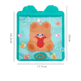 Прямоугольная майларовая сумка из композитного материала с прозрачным окном на молнии, Стойкий к запаху повторно закрывающийся для упаковки мешочка для вечеринок, пищевой блеск для губ, ювелирные изделия для хранения