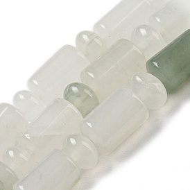Natural Jade Beads Strands, with Rondelle Beads, Column
