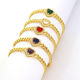 Gold Plated Zirconia Heart Bracelet for Women - Unique, Fashionable and Elegant Jewelry