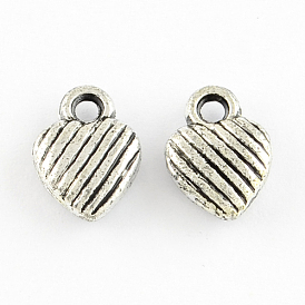Antique Acrylic Pendants, Heart with Black Stripe,12x8.5x4mm, Hole: 2mm, about 2780pcs/500g