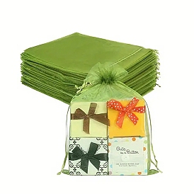 Прямоугольные мешочки для хранения из органзы с завязками, для точечного мешка для конфет подарочный пакет для вечеринки рождественские мешки для конфет