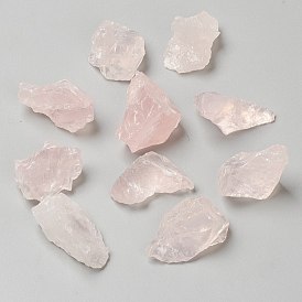 Rough Raw Natural Rose Quartz Beads, for Tumbling, Decoration, Polishing, Wire Wrapping, Wicca & Reiki Crystal Healing, Nuggets