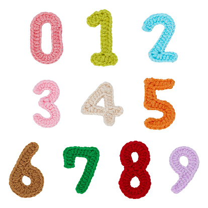 10 шт. 10 количество стилей 0~9 шерстяные кабошоны для вязания, Аксессуары для орнаментов