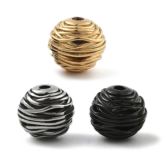 304 из нержавеющей стали бусы, круглые, ионное покрытие (ip)