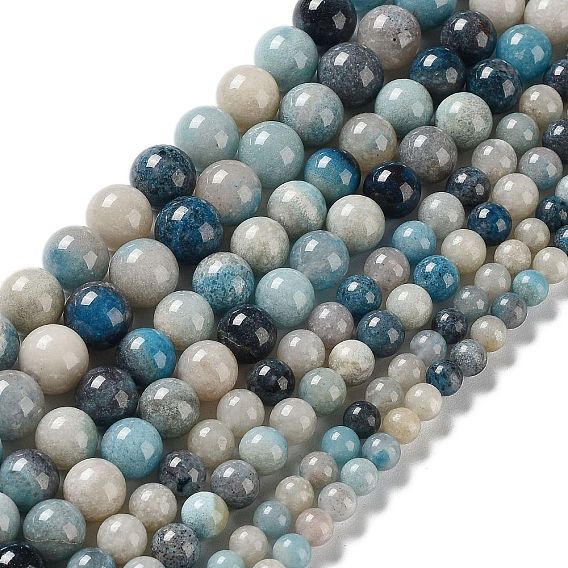 Натуральные нити троллейтовых бусин, круглые