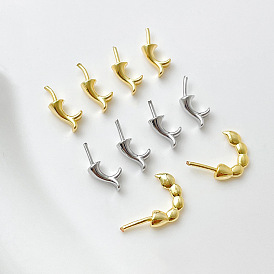 Brass Head Pins, Fishtail/Scorpion Tail, for Baroque Pearl Making