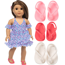 Plastic Doll Clip-toe Sandals Shoes, Fit American Girl 18 Inch Doll Accessories