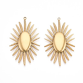 304 подвески из нержавеющей стали, ионное покрытие (ip), овальные амулеты