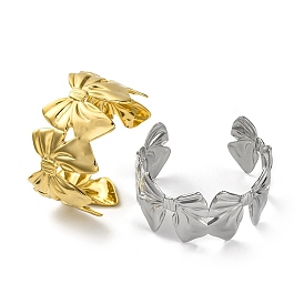 304 женские браслеты-манжеты из нержавеющей стали, бантом