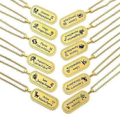 Constellation 304 colliers avec pendentif en acier inoxydable, micro pavé, zircone cubique transparente, chaîne de blé, pour femmes et hommes, réel 18 k plaqué or