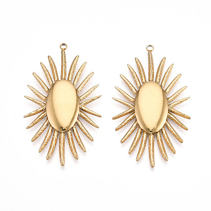 304 подвески из нержавеющей стали, ионное покрытие (ip), овальные амулеты