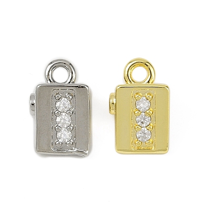 Латунные микропаве прозрачные подвески с фианитом, без кадмия, без никеля и без свинца, долговечный, треугольник прелести