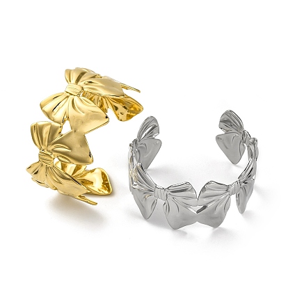 304 женские браслеты-манжеты из нержавеющей стали, бантом