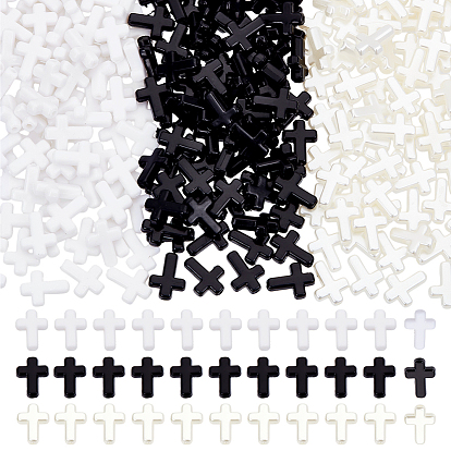 360 шт 3 цвета непрозрачные акриловые бусины, крестик