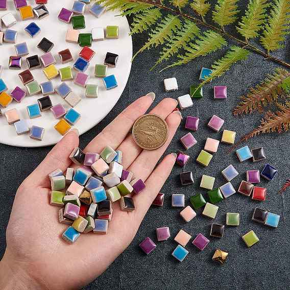 200 фарфоровые кабошоны, мозаичные плитки, для украшения дома или поделок, квадратный