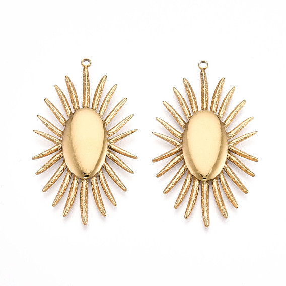 304 подвески из нержавеющей стали, ионное покрытие (ip), овальные амулеты