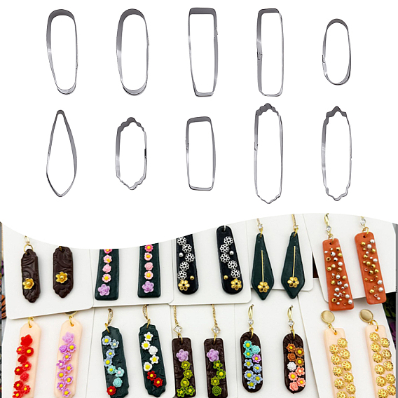 10шт. форм из нержавеющей стали, резцы глины, для серьги решений, разнообразные