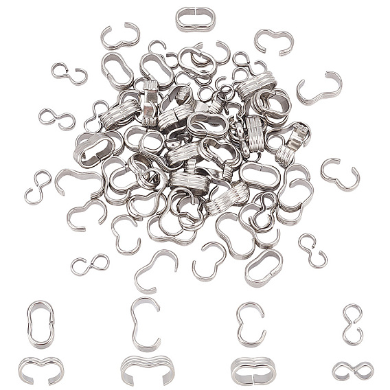 80шт 4 стиль нержавеющая сталь быстроразъемные соединения, цепоченая фурнитура, застежки в форме 3