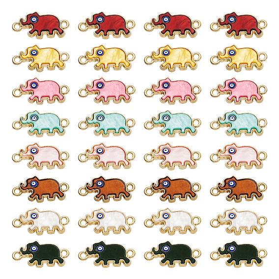 48шт. 8 цвета сплава эмали слон разъем подвески, со сглазом из акрила