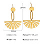 304 Stainless Steel Stud Dangle Earrings, Fan