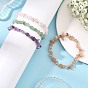 Bracelets extensibles en perles de pierres précieuses naturelles mélangées pour femmes, ovale à facettes et éclats