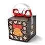 Christmas Folding Gift Boxes, with Transparent Window and Ribbon, Gift Wrapping Bags, for Presents Candies Cookies