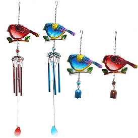 Bird Garden Wind Chimes Creative Design Portable Metal Glass Wind Chimes Suitable for Home Garden Decoration