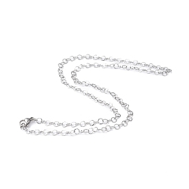 201 Stainless Steel Rolo Chain Necklace for Men Women