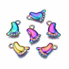 Rainbow Color Alloy Charms, Cadmium Free & Nickel Free & Lead Free, Foot