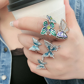 Латунные эмалевые манжеты для женщин, бабочка