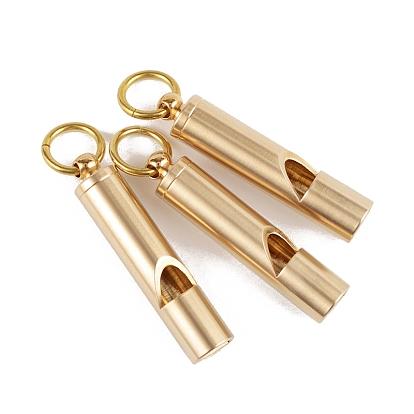 Brass Column Tube Survival Whistles, Safety Whistle for Outdoor Hiking Hunting Fishing