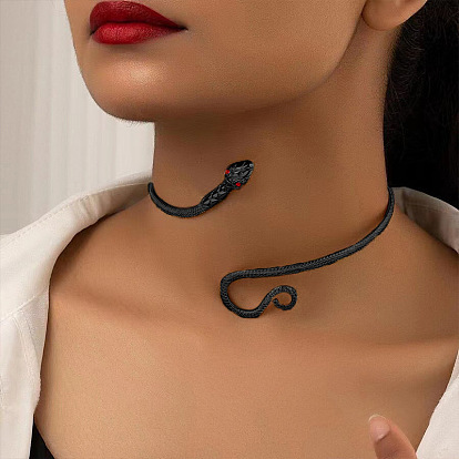 Ожерелья-чокеры из сплава змеи со стразами для женщин
