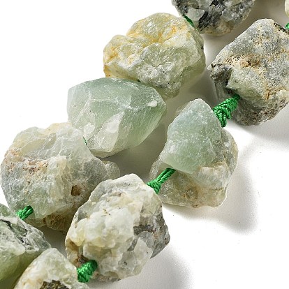 Hebras de perlas prehnitas naturales en bruto, pepitas